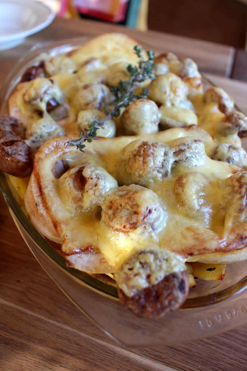 Kartoffel-Birnenauflauf mit grober Bratwurst04