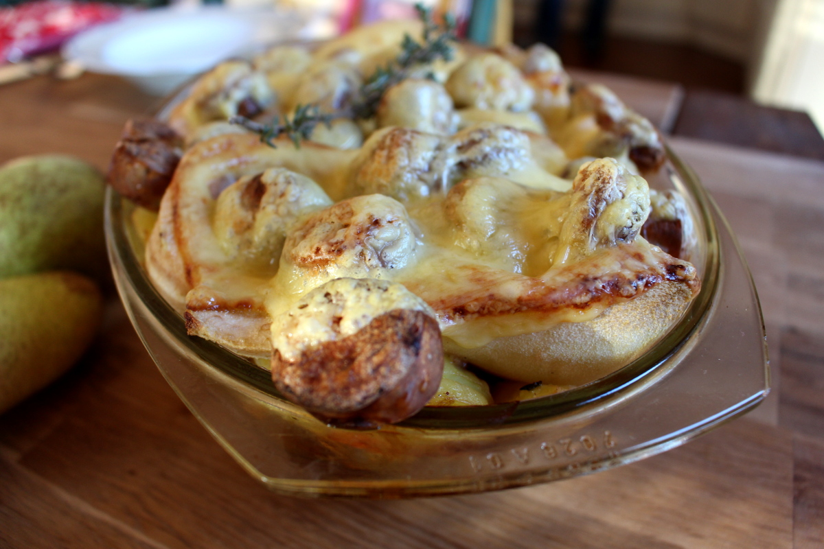 Kartoffel-Birnenauflauf mit grober Bratwurst05