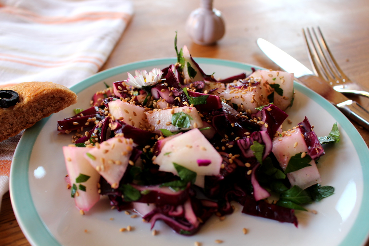 Rotkohl-Melone-Salat_mit_Ingwer-Zitronendressing11